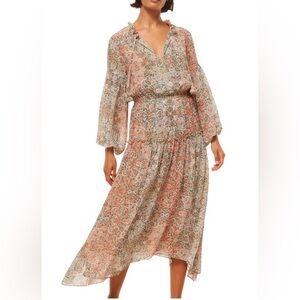 Misa Los Angeles Tasia M Ombré Tapestry Poly Chiffon Midi Dress